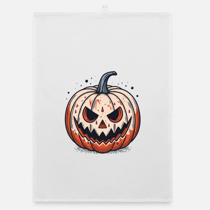 Scary Jackolantern Pumpkin Organic dish towel