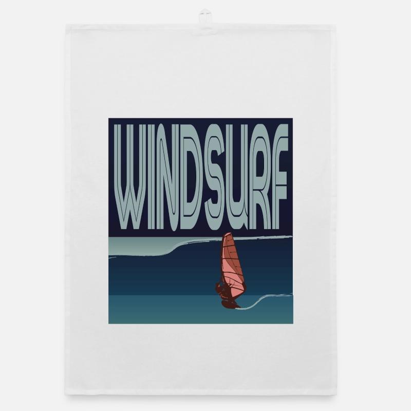 Windsurfer in wave Organic dish towel