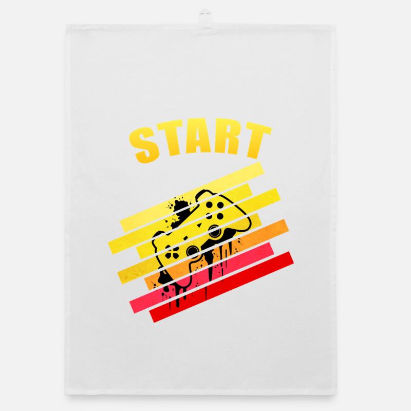 Manette de jeu rétro vintage Start | Neon Graff Torchon bio