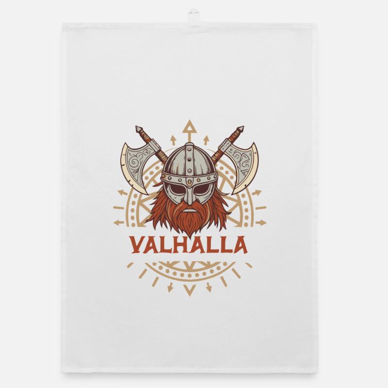 Valhalla Wikingeraxt & Bart Organic Geschirrtuch