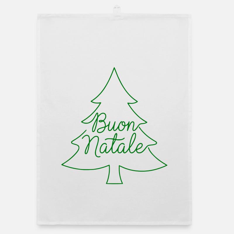 Conception du sapin de Noël Buon Natale Torchon bio