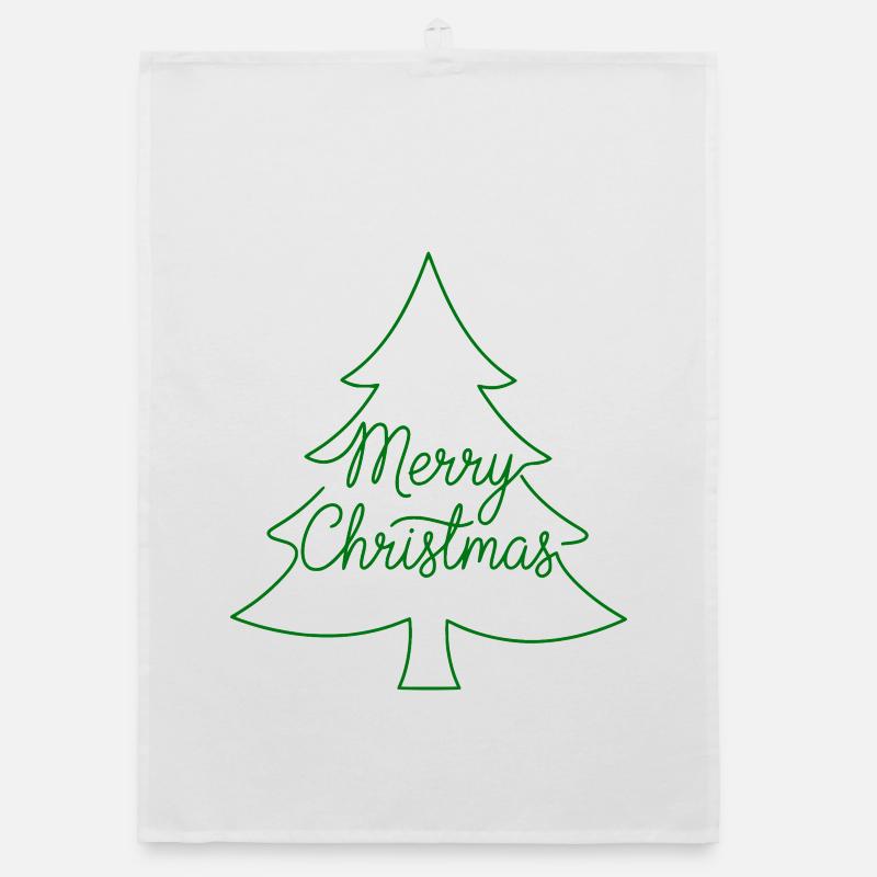 Merry Christmas Christmas Tree Organic dish towel