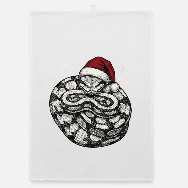 Königspython Weihnachten Ball Python Schlange Organic Geschirrtuch