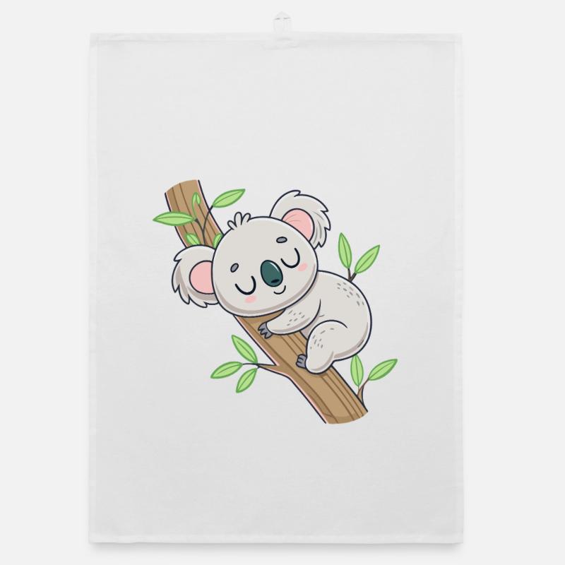 Schlafender Koala auf dem Ast Organic Geschirrtuch