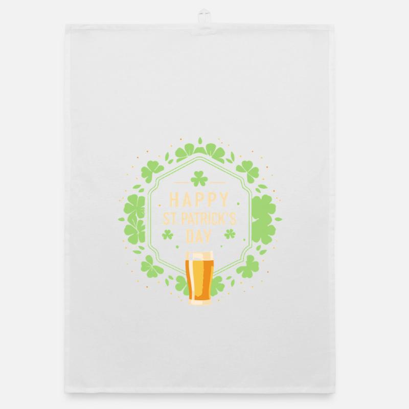 Saint Patrick Bière et Trèfles Torchon bio