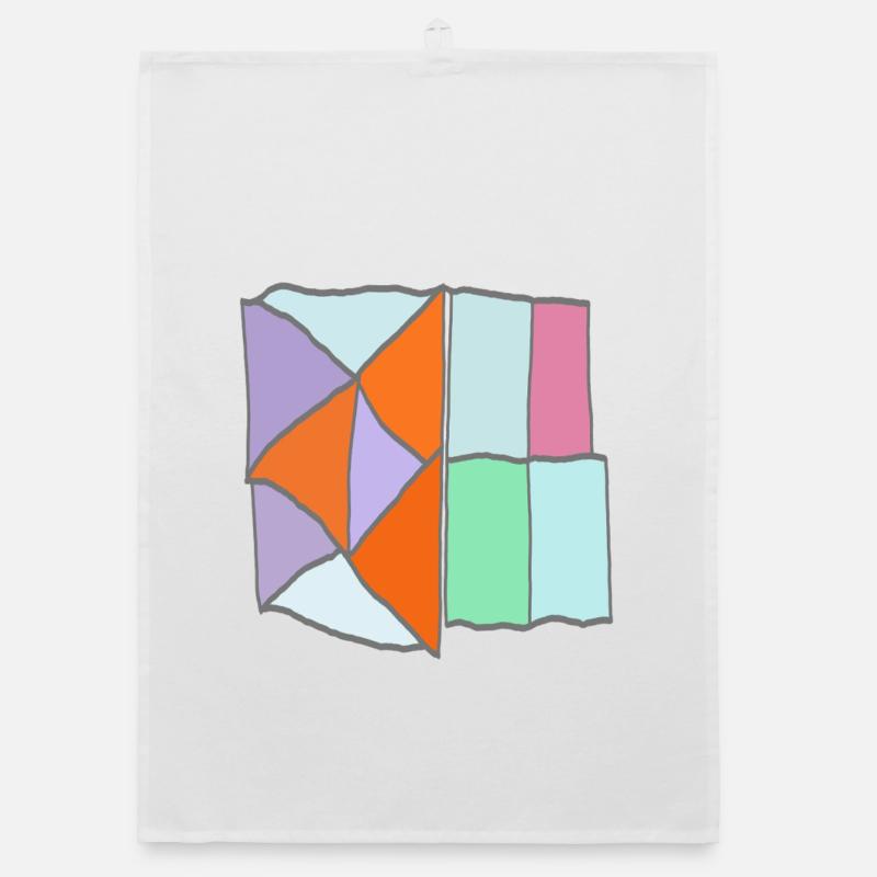 Geometrisches Patchwork-Mosaik Organic Geschirrtuch