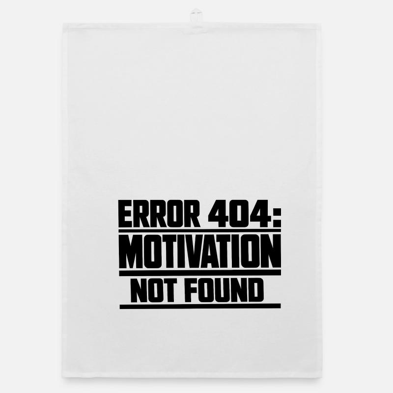Error 404 Motivation not found Geschenkidee lustig Organic Geschirrtuch
