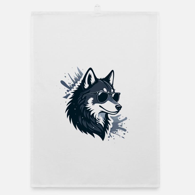 Wolf Sunglasses Splash Organic dish towel