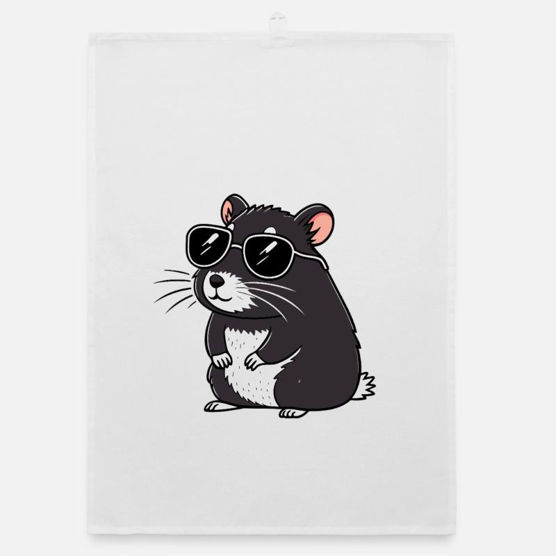 Hmster-chic dunkle Brille Organic Geschirrtuch