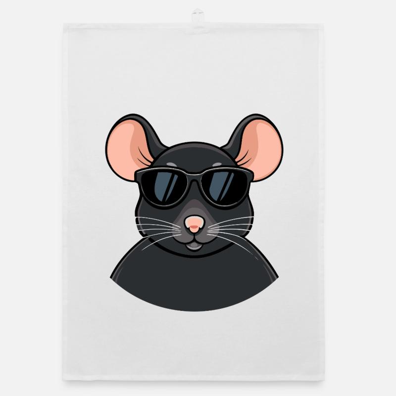 Mouse chic schwarze Brille Organic Geschirrtuch