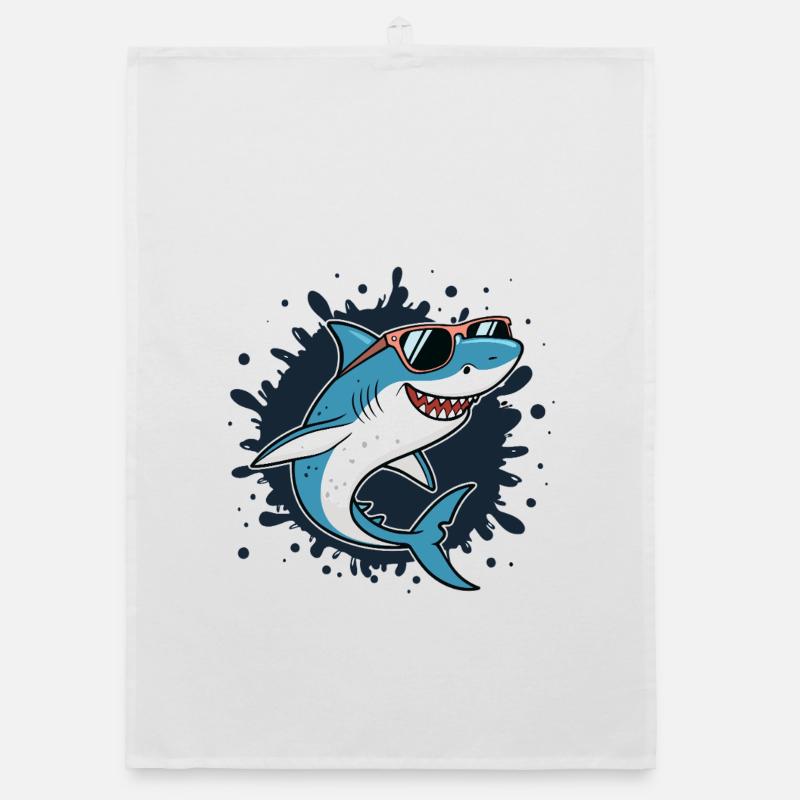 Requin cool explosion d’encre lunettes de soleil Torchon bio