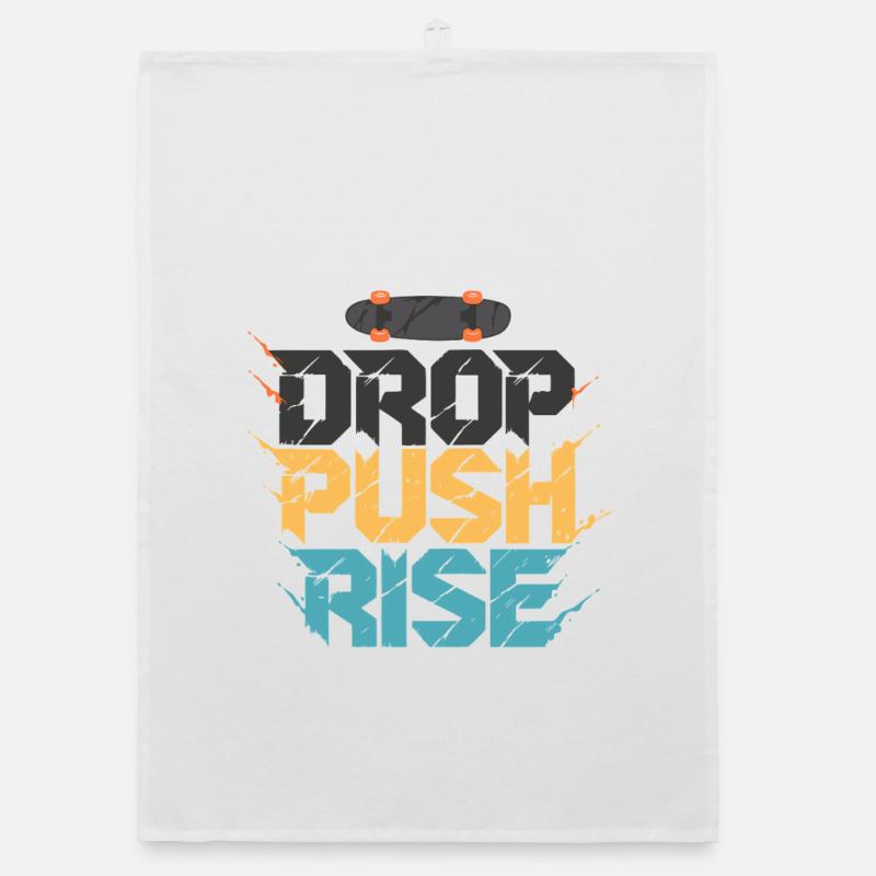 Drop Push Rise Skateboard Art Torchon bio