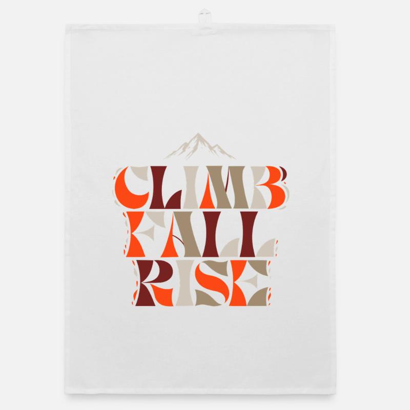 Retro Mountain Climb Organic dish towel
