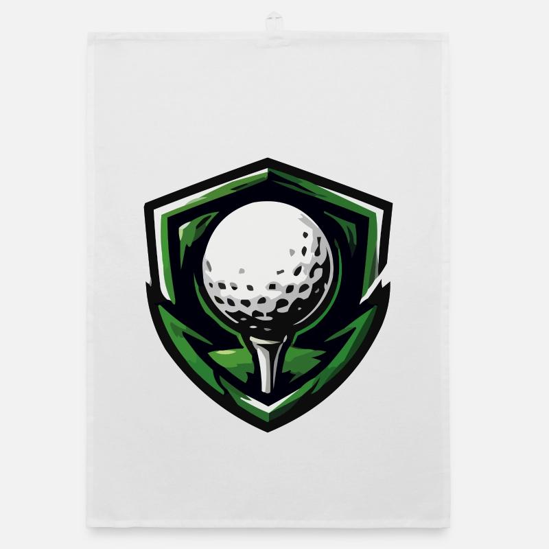 Emblème de la balle de golf du bouclier Torchon bio
