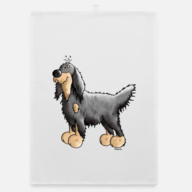 Setter Gordon - Chien - Chiens - Torchon bio - blanc