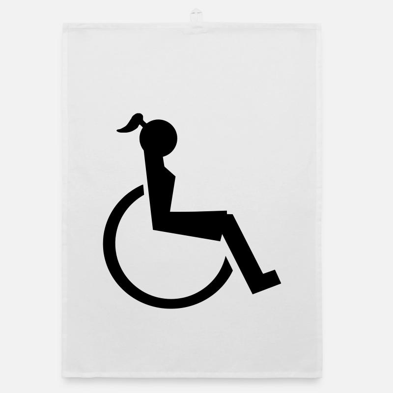 Dame im Rollstuhl Illustration # Organic Geschirrtuch