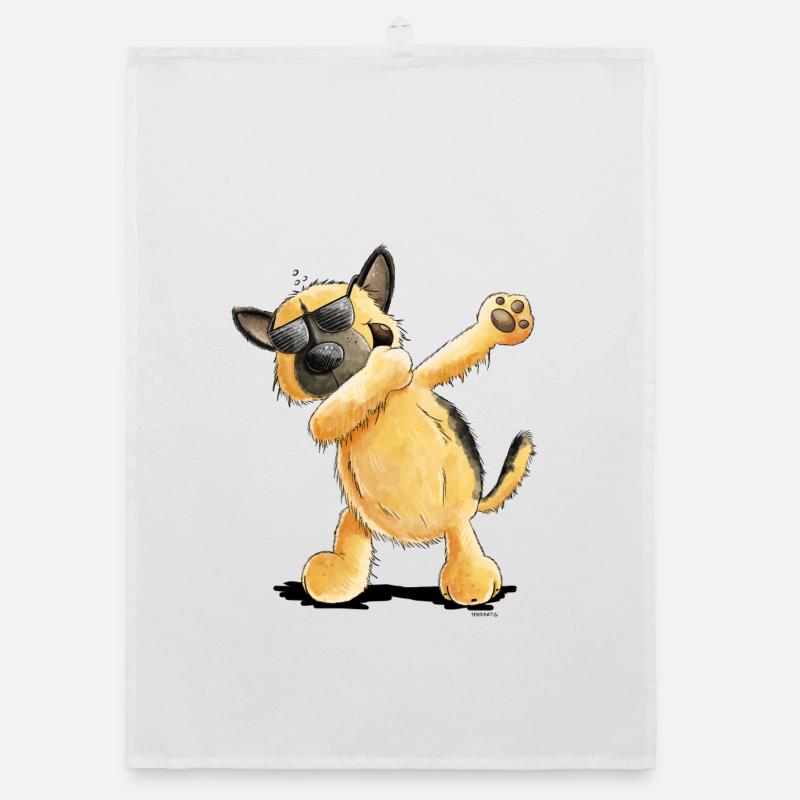 Dab Dance Deutscher Schäferhund Organic Geschirrtuch