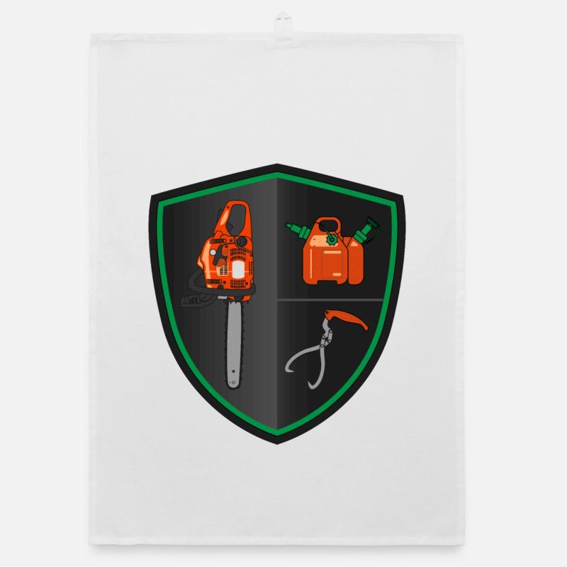 Heraldic shield - Chainsaw Organic dish towel