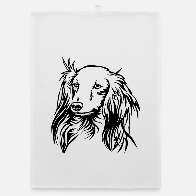 Dackel Kopf Organic Geschirrtuch