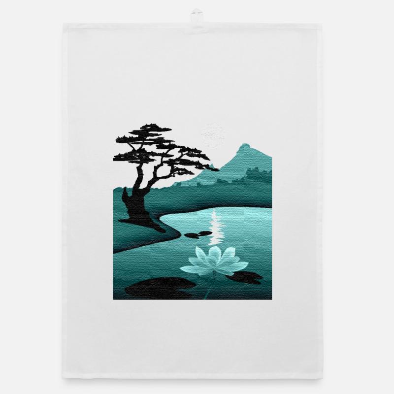 Lunar Landscape by Night with Structure Organic dish towel