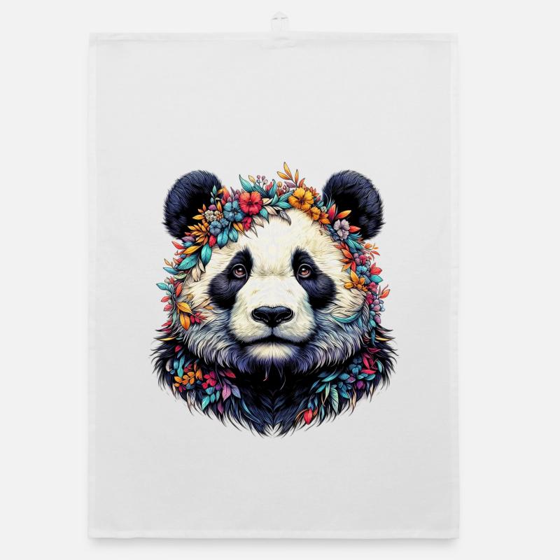 Panda - Organic Geschirrtuch - Weiß