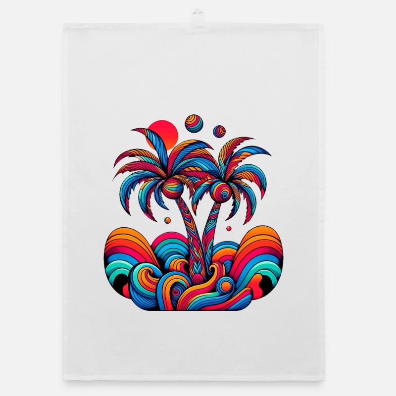 Palm Trees Organic dish towel