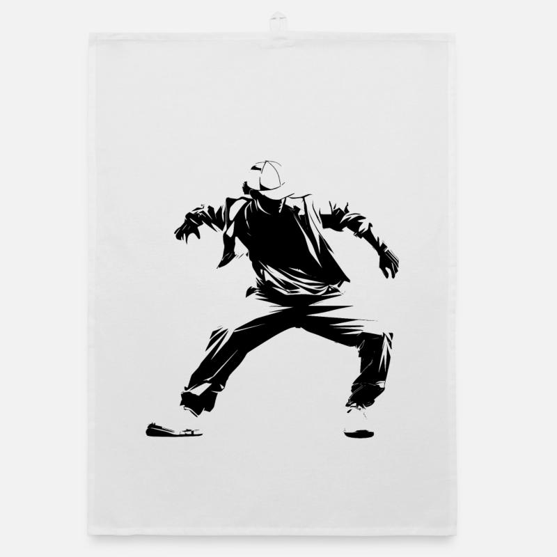Breakdance Skizze Organic Geschirrtuch