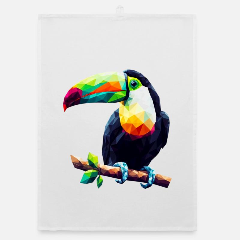 Polygonal toucan Organic dish towel