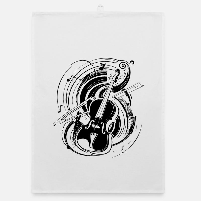 Violin Sketch Organic dish towel