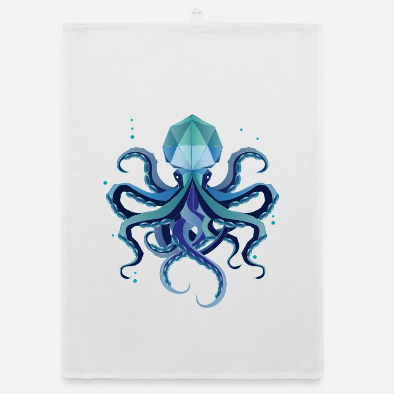 Squid – Mystical deep-sea creature Organic dish towel