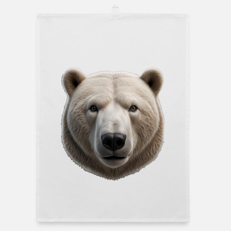 Conception majestueuse du visage d’ours polaire Torchon bio