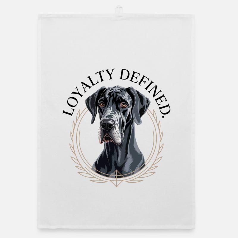 Loyal Great Dane Guardian Design Organic dish towel