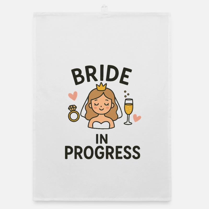 Bride in Progress - Funny EVJ Party Conception nuptiale Torchon bio
