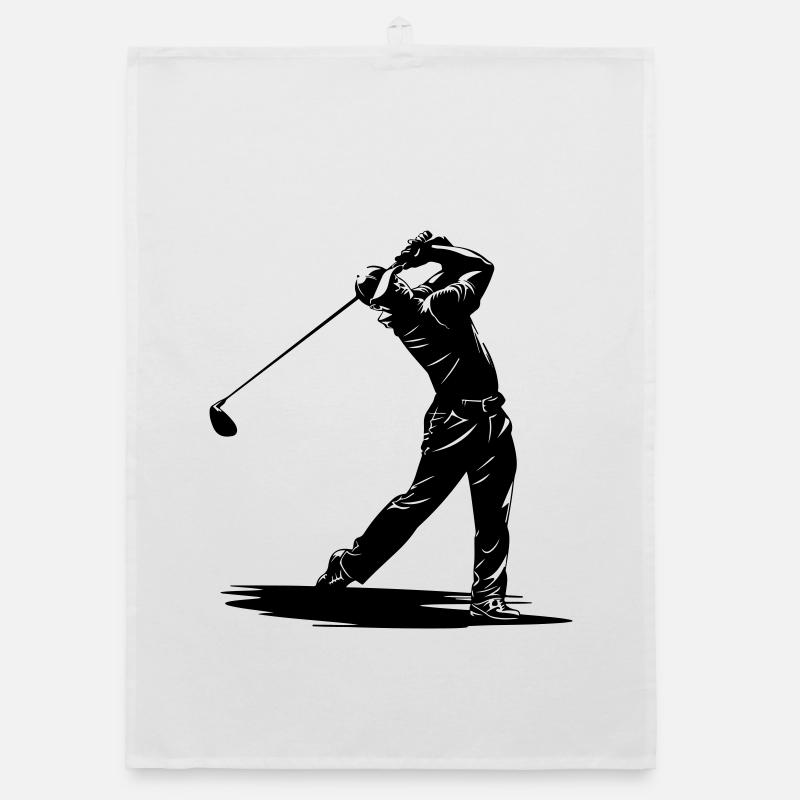 Golfer Swing Silhouette Organic dish towel