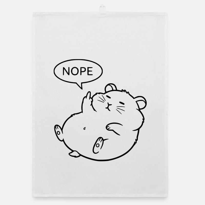 Nope Hamster | Lustiges Mittelfinger Statement Organic Geschirrtuch
