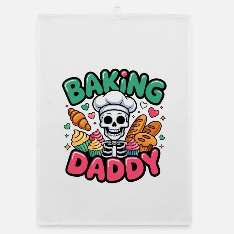 Baking Daddy Skull Cook Organic dish towel