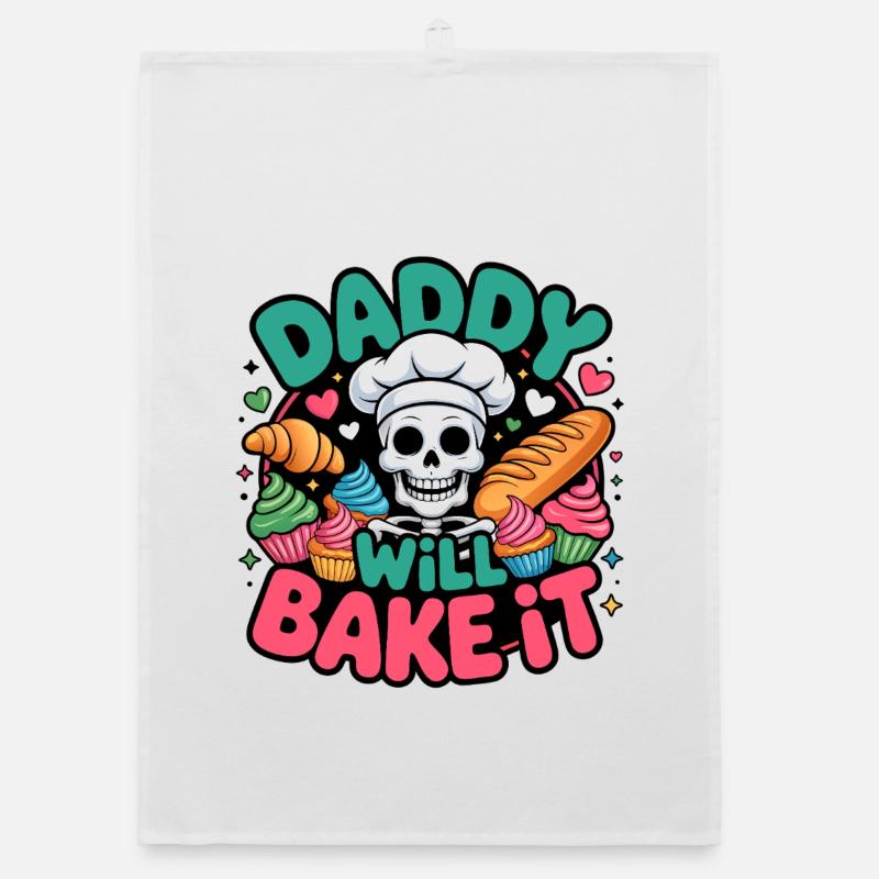 Daddy Will Bake It Skelettkoch Organic Geschirrtuch