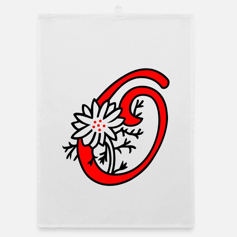 Letter O Initial Organic dish towel