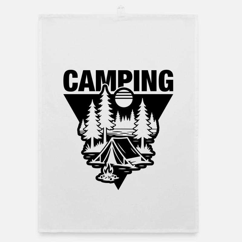 Zelt Camping Symbol Natur Organic Geschirrtuch
