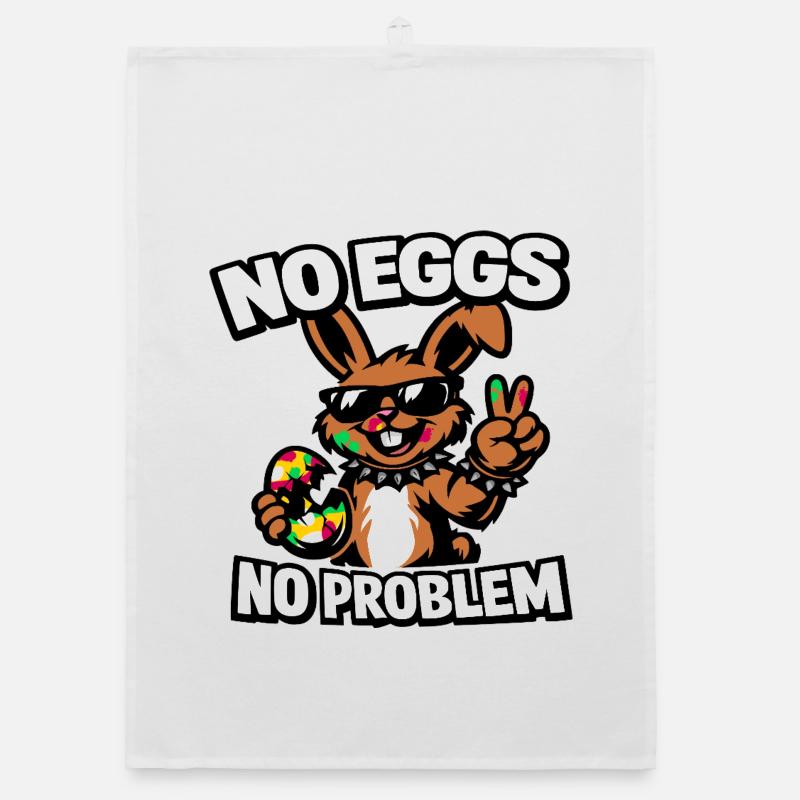 Drôle de lapin de Pâques – Pas d’œufs, pas de problème Torchon bio