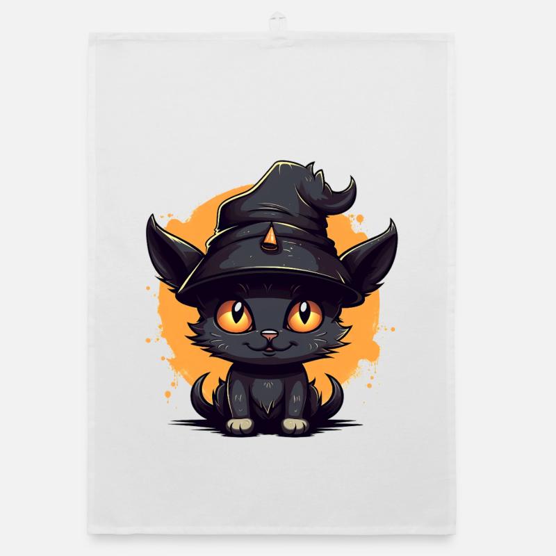 Chat sorcier dans un look d’Halloween - chat Torchon bio
