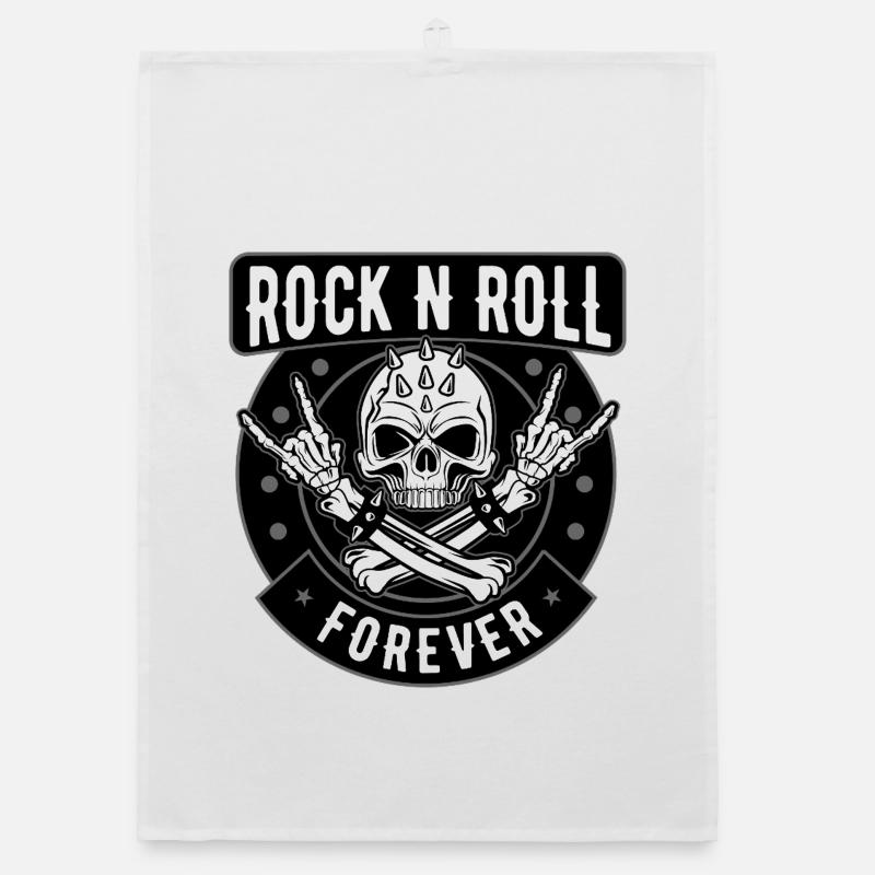 Rock N Roll Skull Crest Organic dish towel