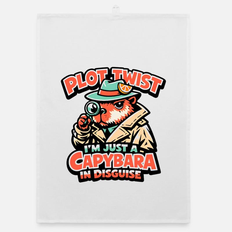Plot Twist Capybara Detective Organic dish towel
