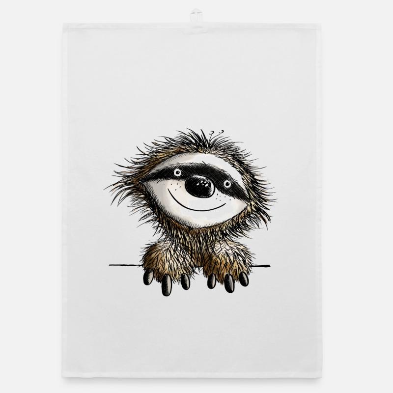 Smart Sloth - Sloths - Comic - Fun Organic dish towel