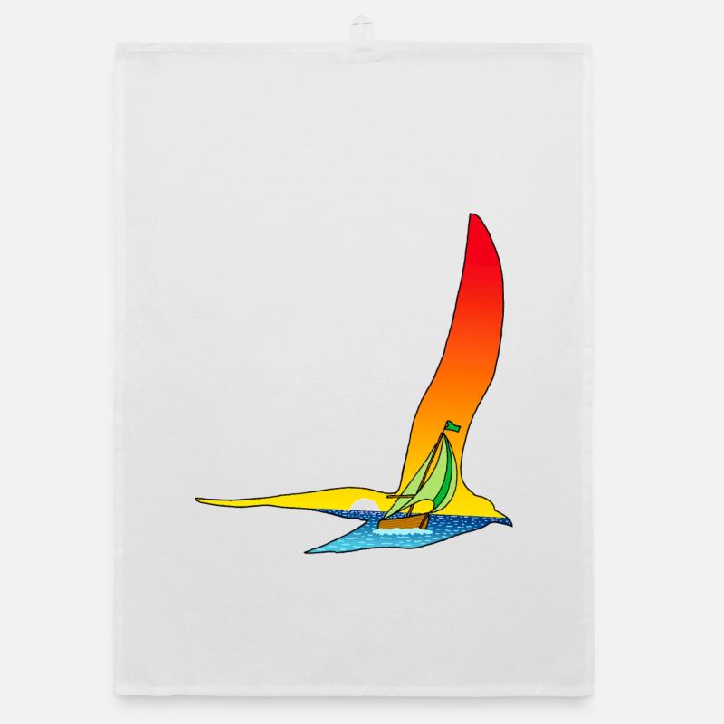 Reise eines Vogels und eines Bootes Organic Geschirrtuch