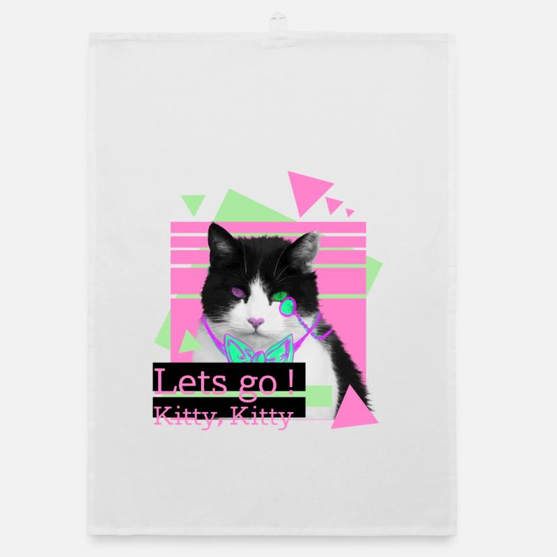Lets go kitty, kitty Organic dish towel