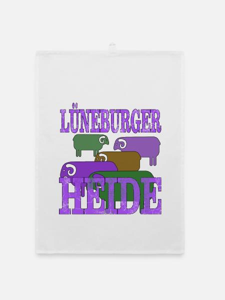 Lüneburger Heide Motiv - Organic Geschirrtuch - Weiß