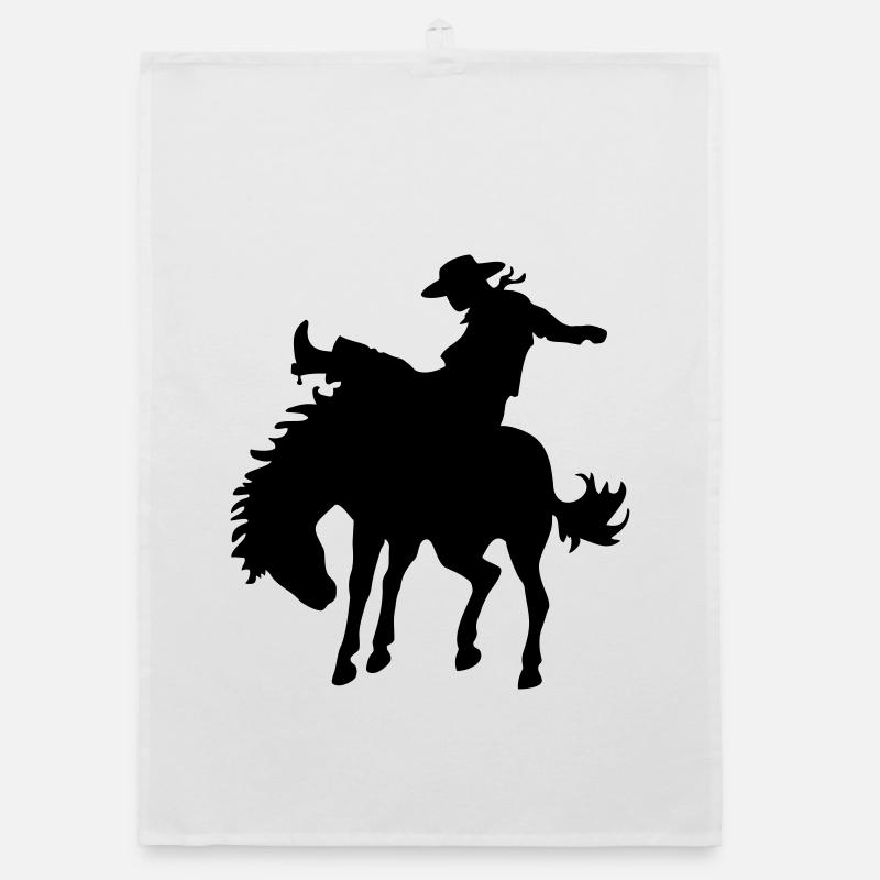 Design avec cow-boy et cheval Torchon bio