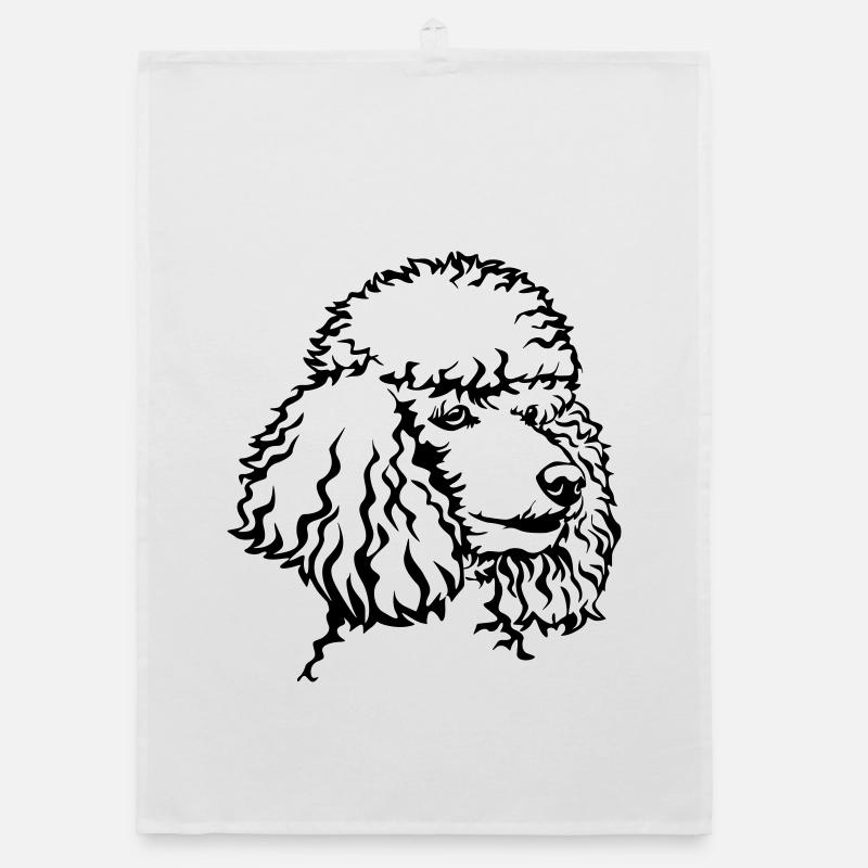 Poodle head Organic dish towel