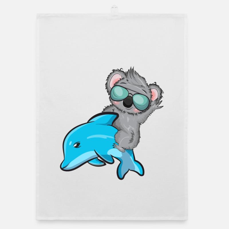 Koala and Delfin Organic dish towel